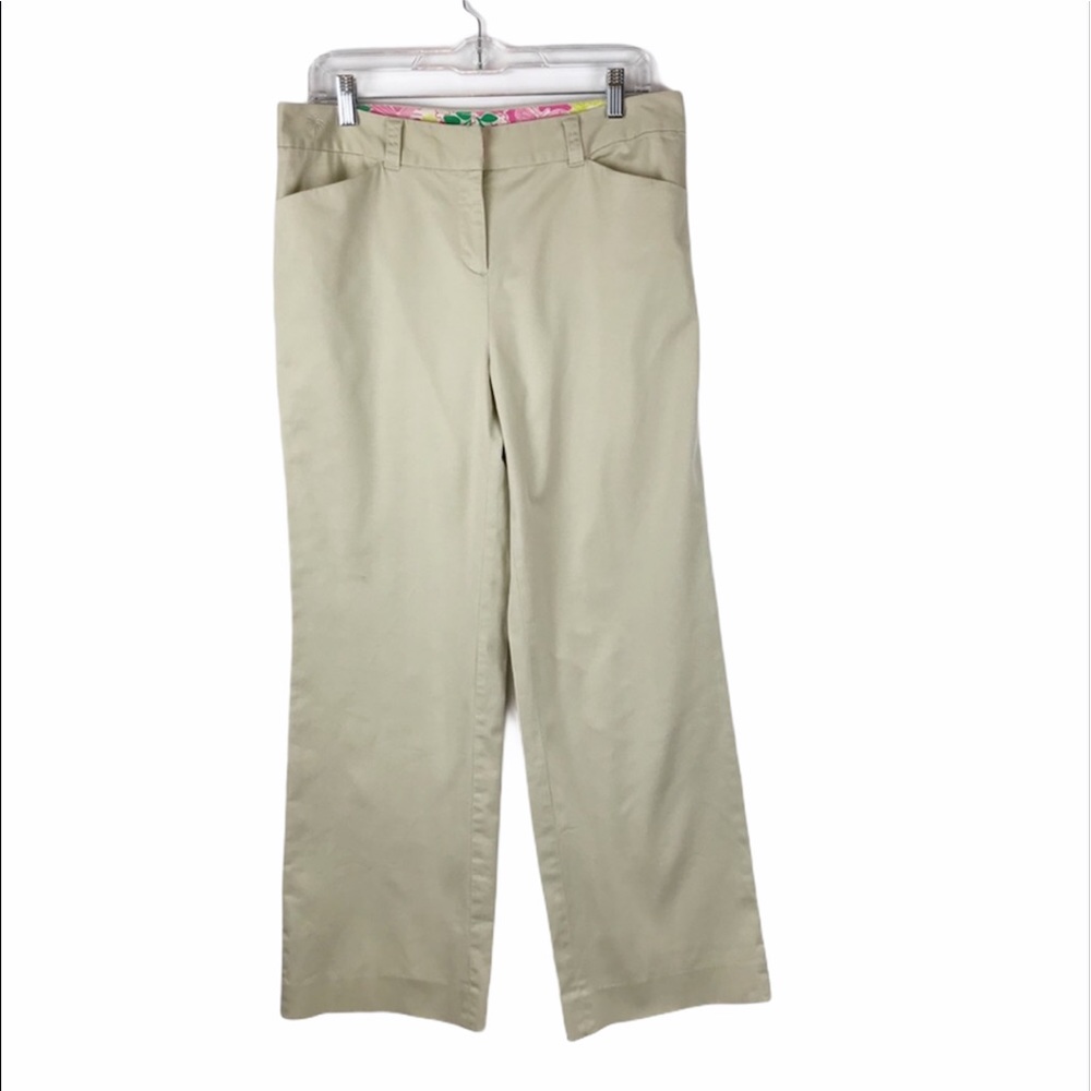 Lilly Pulitzer Chino High-rise Wide Leg Khaki Pants 12